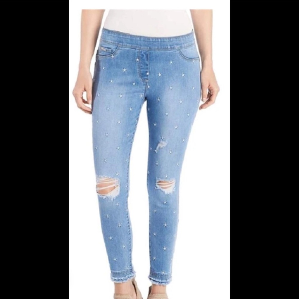 OMG Star Embroidered Denim Jeans
